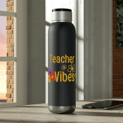 Teacher Vibes (yellow) - Soundwave Copper Vacuum Audio Bottle 22oz