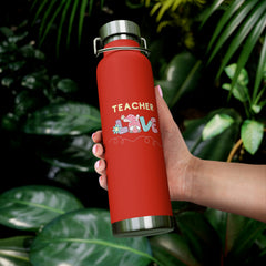 Teacher Love (Bunny) - Copper Vacuum Insulated Bottle, 22oz