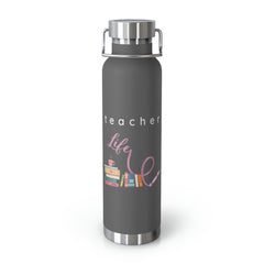 Teacher Life (Purple) - Copper Vacuum Insulated Bottle, 22oz