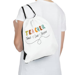 Teacher Teach Love Inspire - Outdoor Drawstring Bag