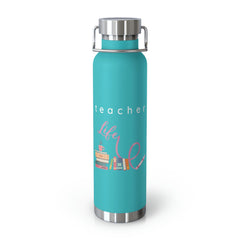 Teacher Life (Purple) - Copper Vacuum Insulated Bottle, 22oz