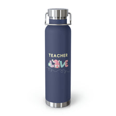 Teacher Love (Bunny) - Copper Vacuum Insulated Bottle, 22oz