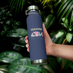 Teacher Love (Bunny) - Copper Vacuum Insulated Bottle, 22oz