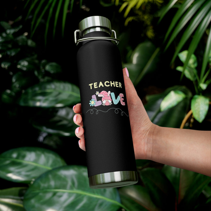 Teacher Love (Bunny) - Copper Vacuum Insulated Bottle, 22oz