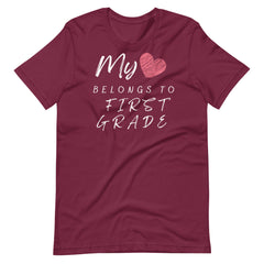 My Heart Belongs to 1st Grade Teacher Shirt