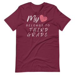 My Heart Belongs to 3rd Grade Teacher Shirt